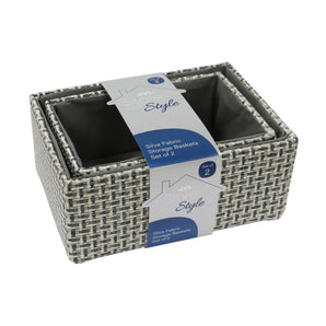 JVL Silva Set/2 Rect Fabric Baskets