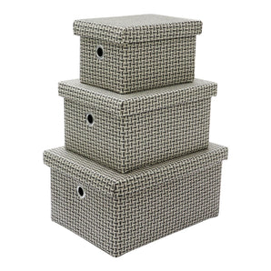 JVL Silva Rect Fabric Boxes W/Lids