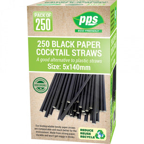 Black Paper Cocktail Straw