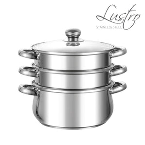 Lustro Stainless Steel Steamer 3-tier